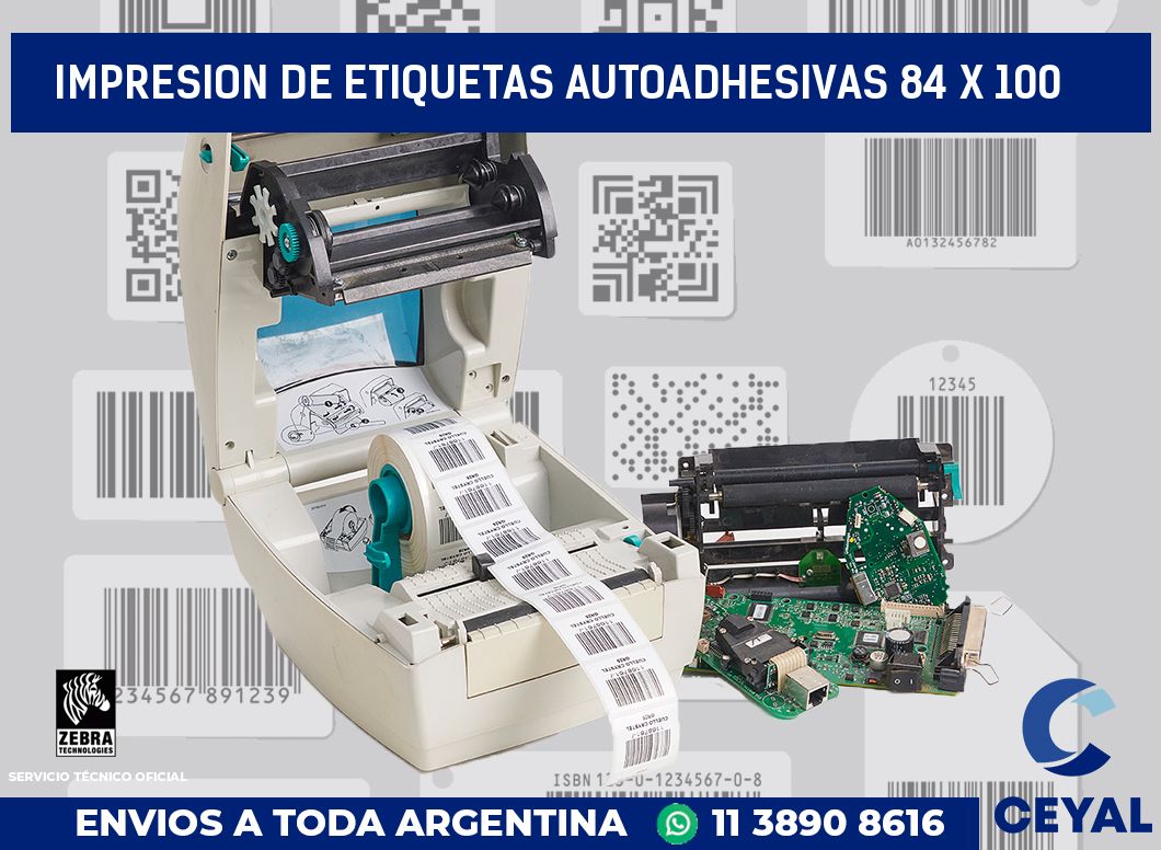 impresion de etiquetas autoadhesivas 84 x 100