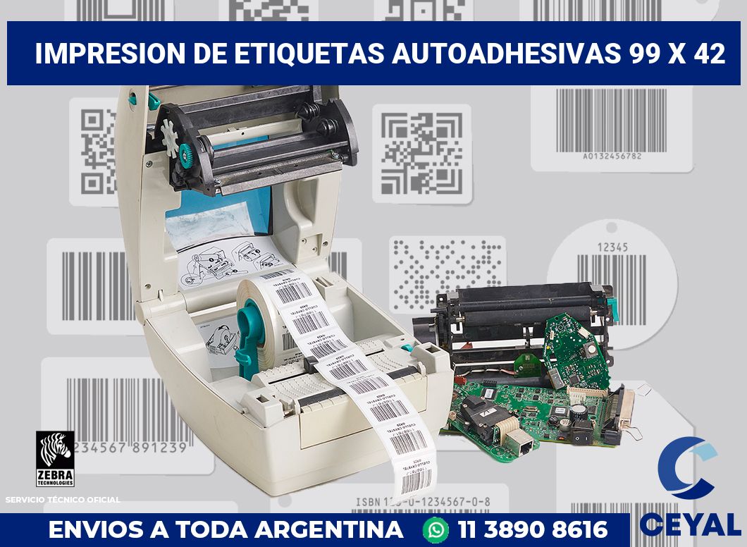 impresion de etiquetas autoadhesivas 99 x 42