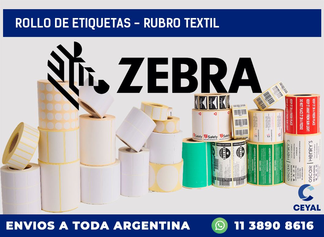 rollo de etiquetas - rubro textil