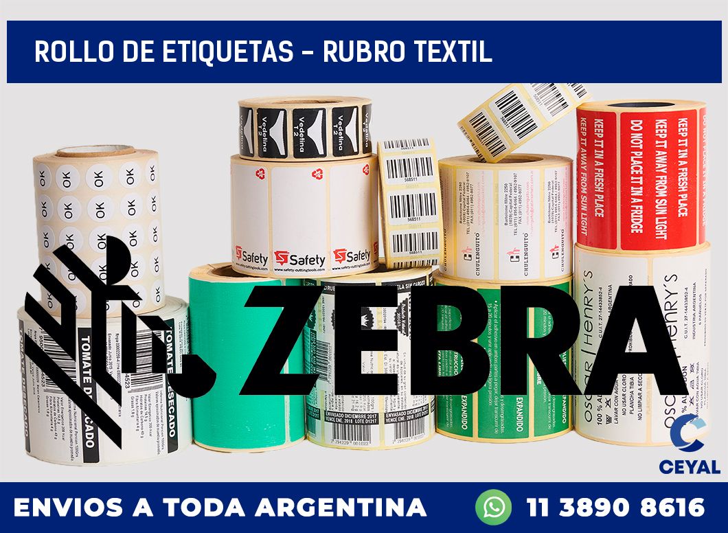 rollo de etiquetas – rubro textil