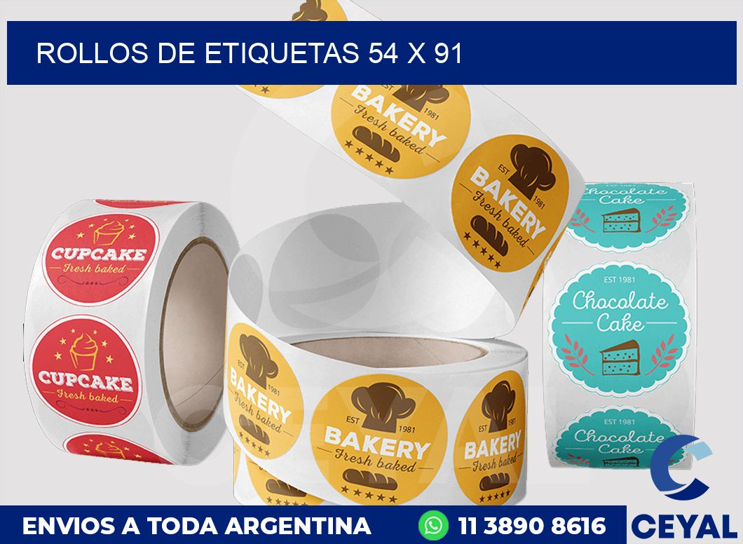 rollos de etiquetas 54 x 91