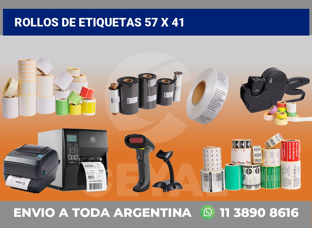 rollos de etiquetas 57 x 41