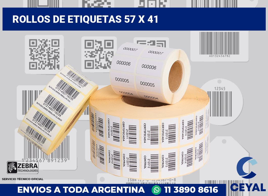 rollos de etiquetas 57 x 41