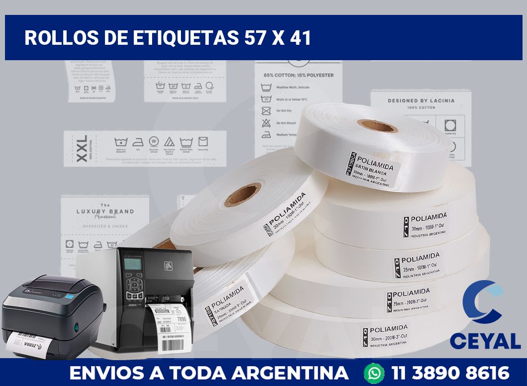 rollos de etiquetas 57 x 41