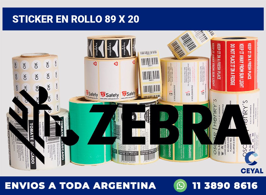 sticker en rollo 89 x 20