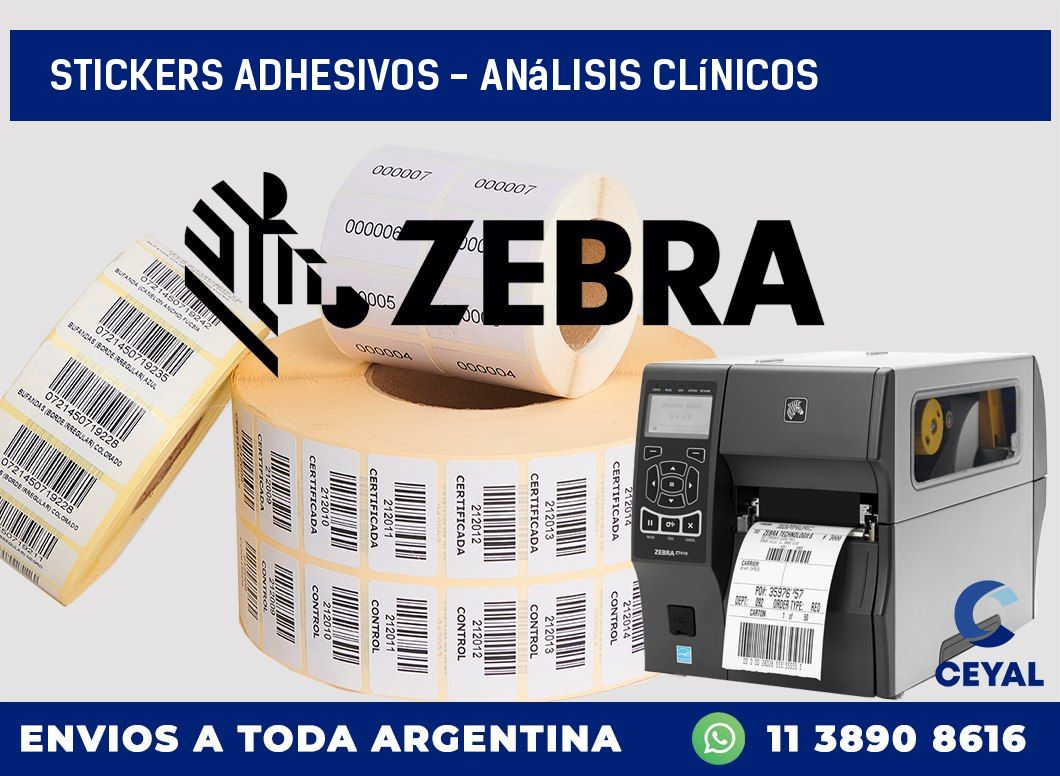 stickers adhesivos - Análisis clínicos