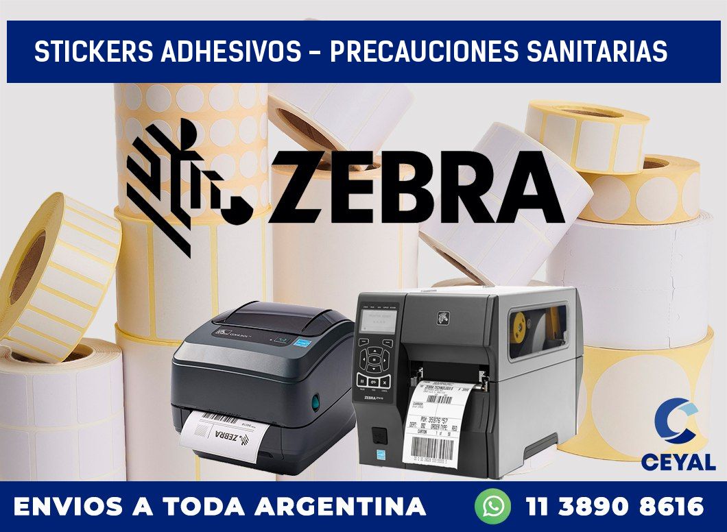 stickers adhesivos - precauciones sanitarias