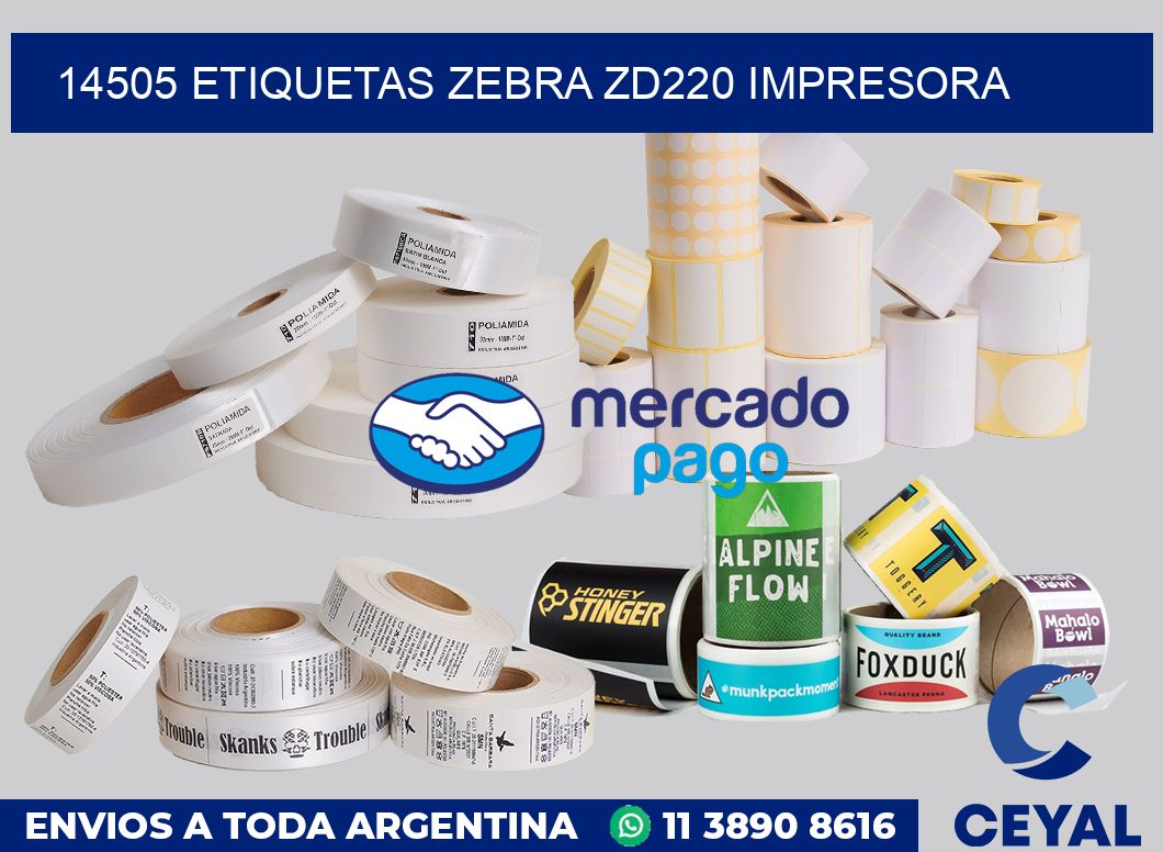 14505 etiquetas Zebra zd220 impresora