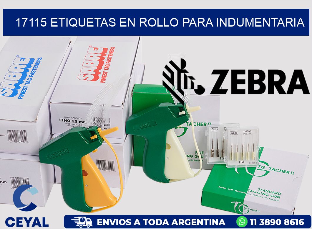 17115 Etiquetas en rollo para indumentaria