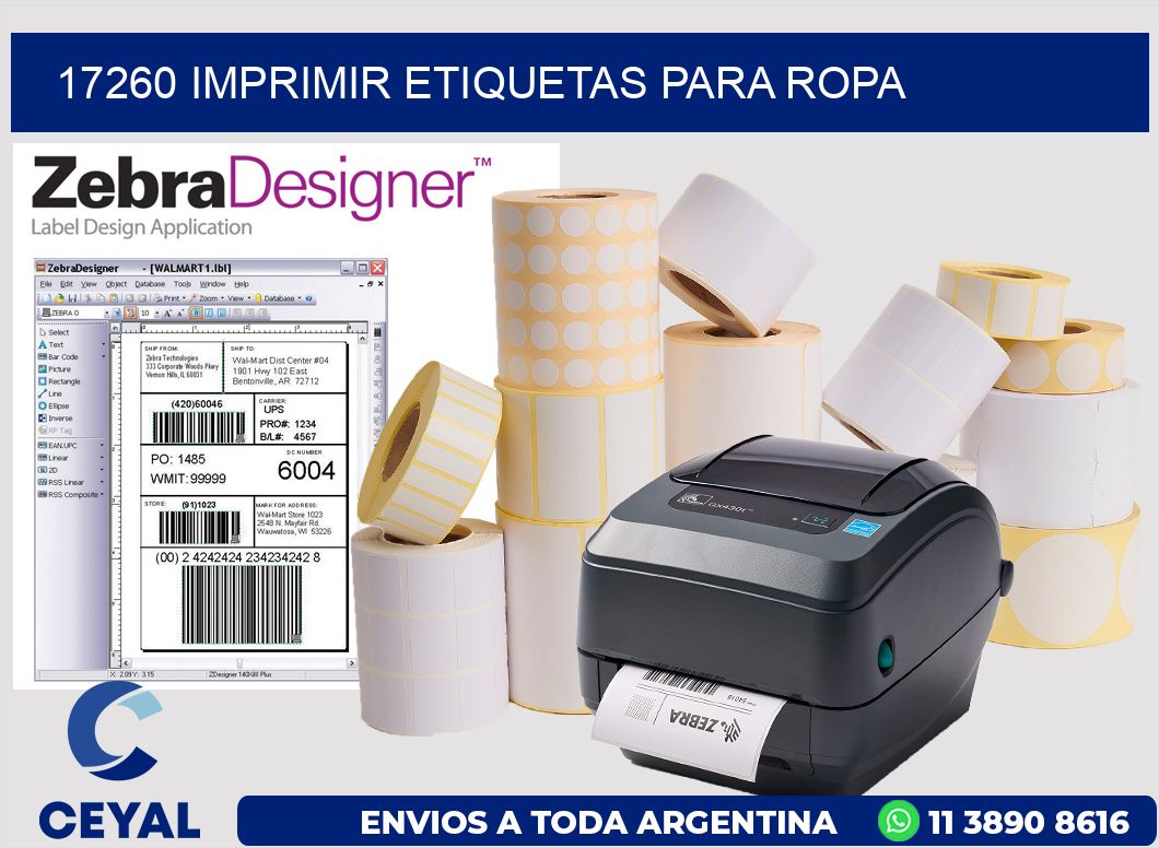 17260 Imprimir etiquetas para ropa