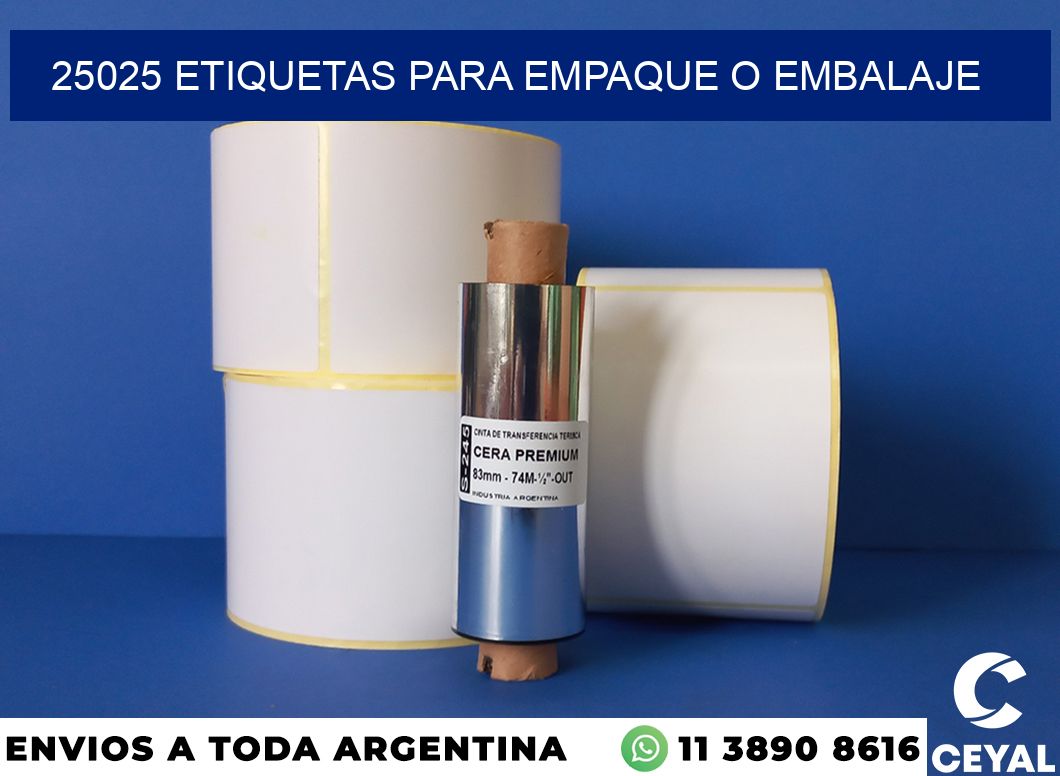 25025 etiquetas para empaque o embalaje