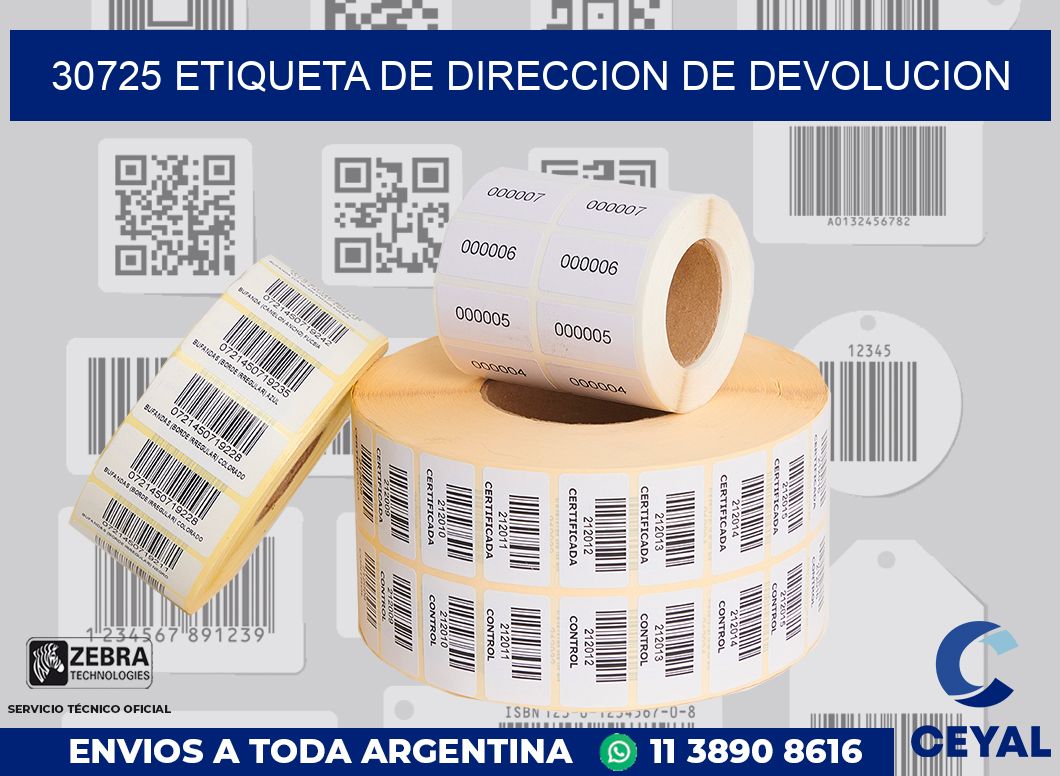 30725 Etiqueta de direccion de devolucion