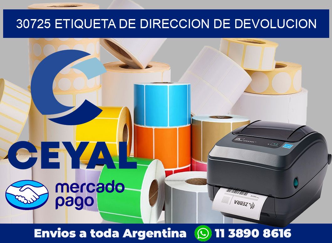 30725 Etiqueta de direccion de devolucion