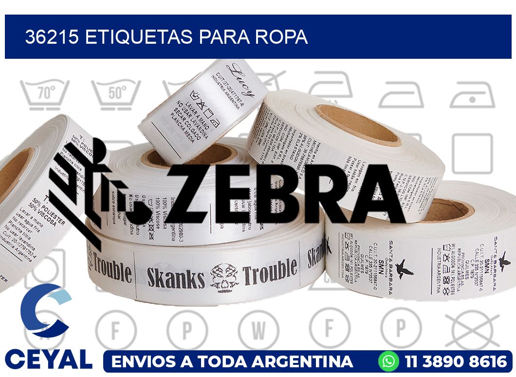 36215 Etiquetas para ropa