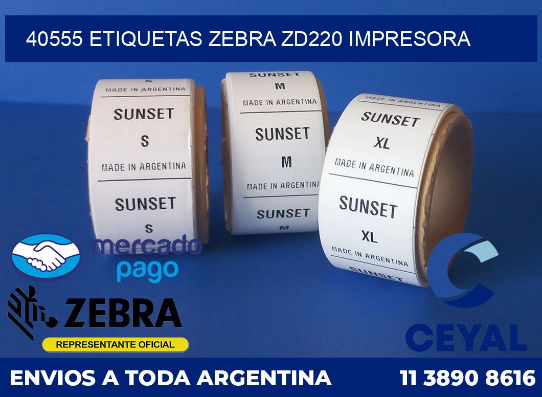 40555 etiquetas Zebra zd220 impresora