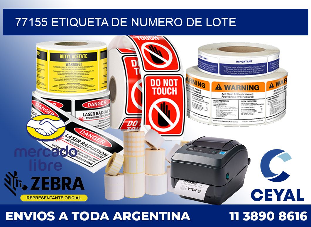 77155 Etiqueta de numero de lote