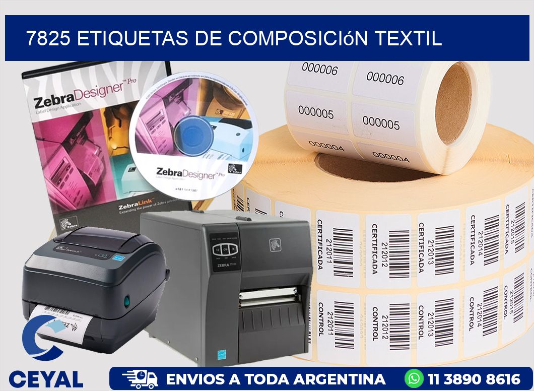 7825 Etiquetas de composición textil