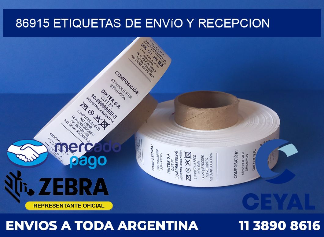 86915 Etiquetas de envío y recepcion