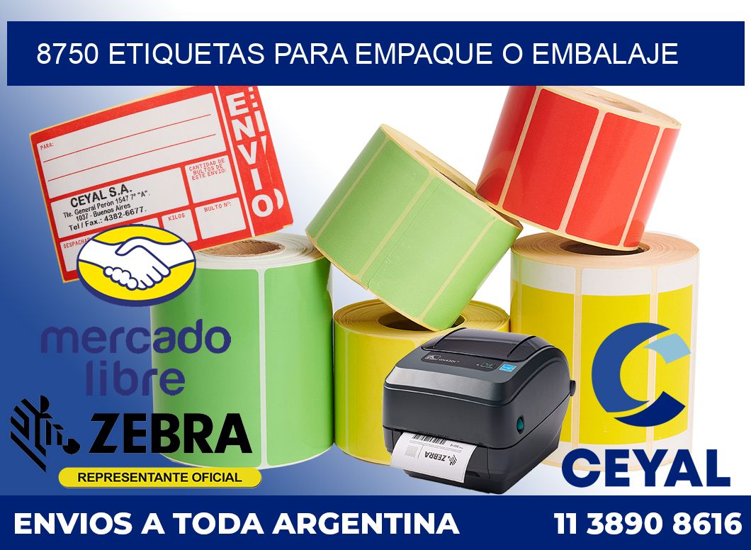 8750 Etiquetas para empaque o embalaje