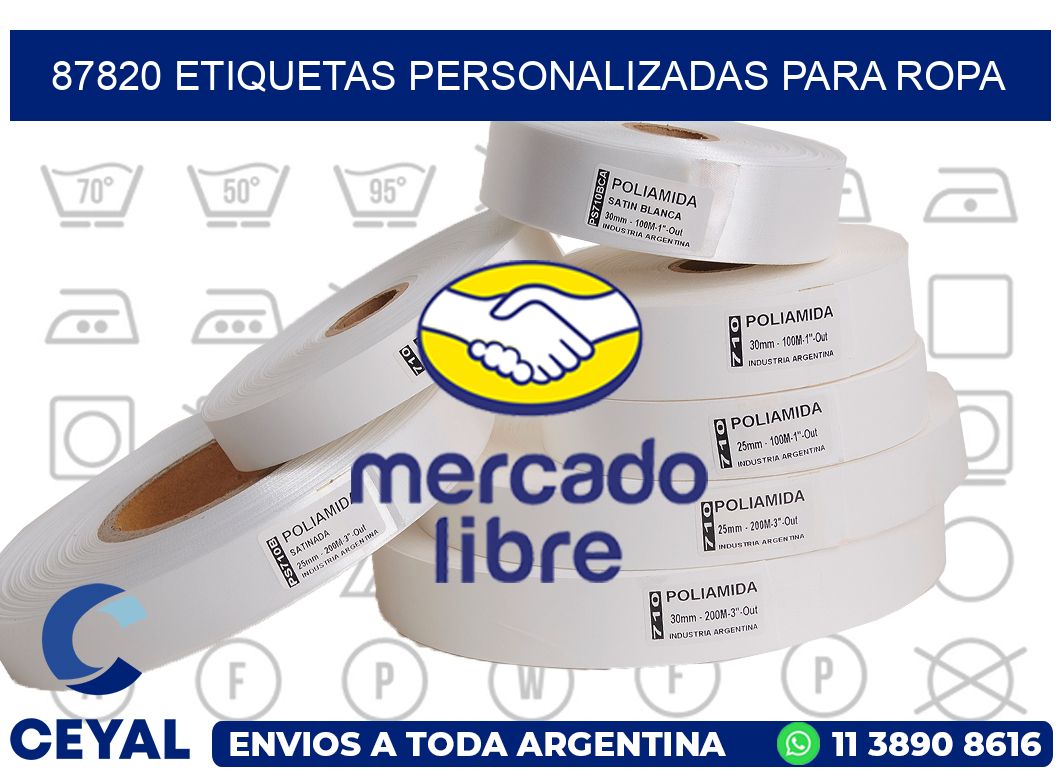 87820 Etiquetas personalizadas para ropa