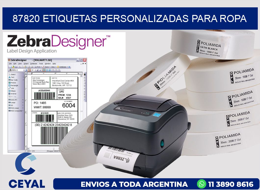 87820 Etiquetas personalizadas para ropa