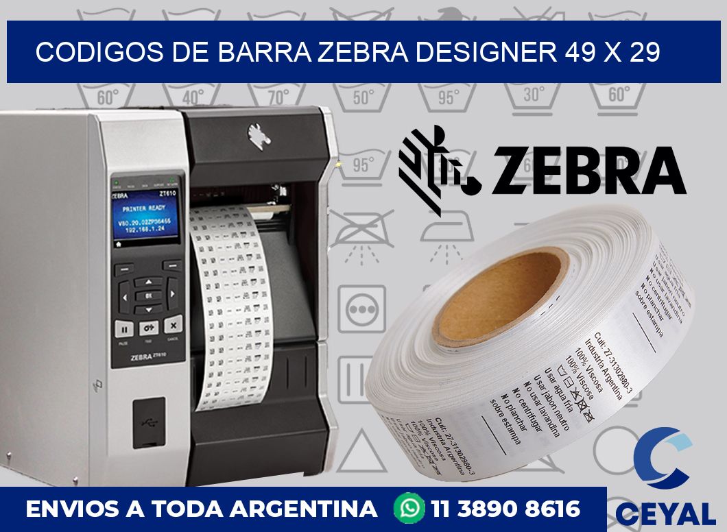 Codigos de barra Zebra designer 49 x 29