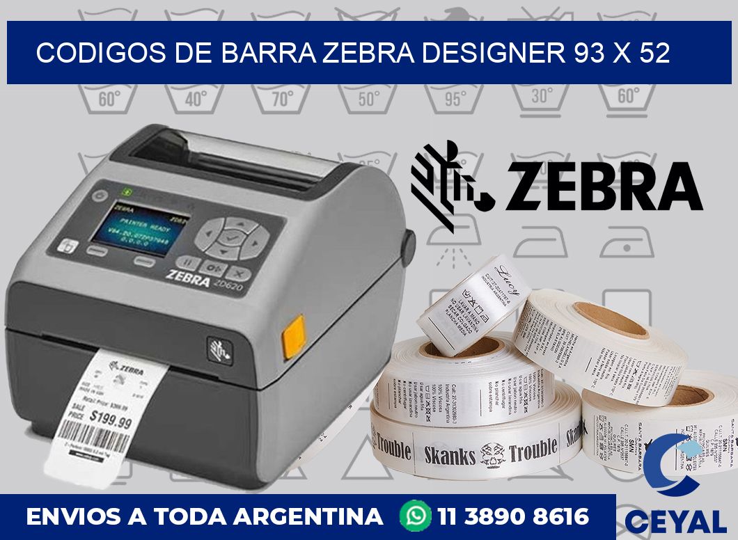 Codigos de barra Zebra designer 93 x 52