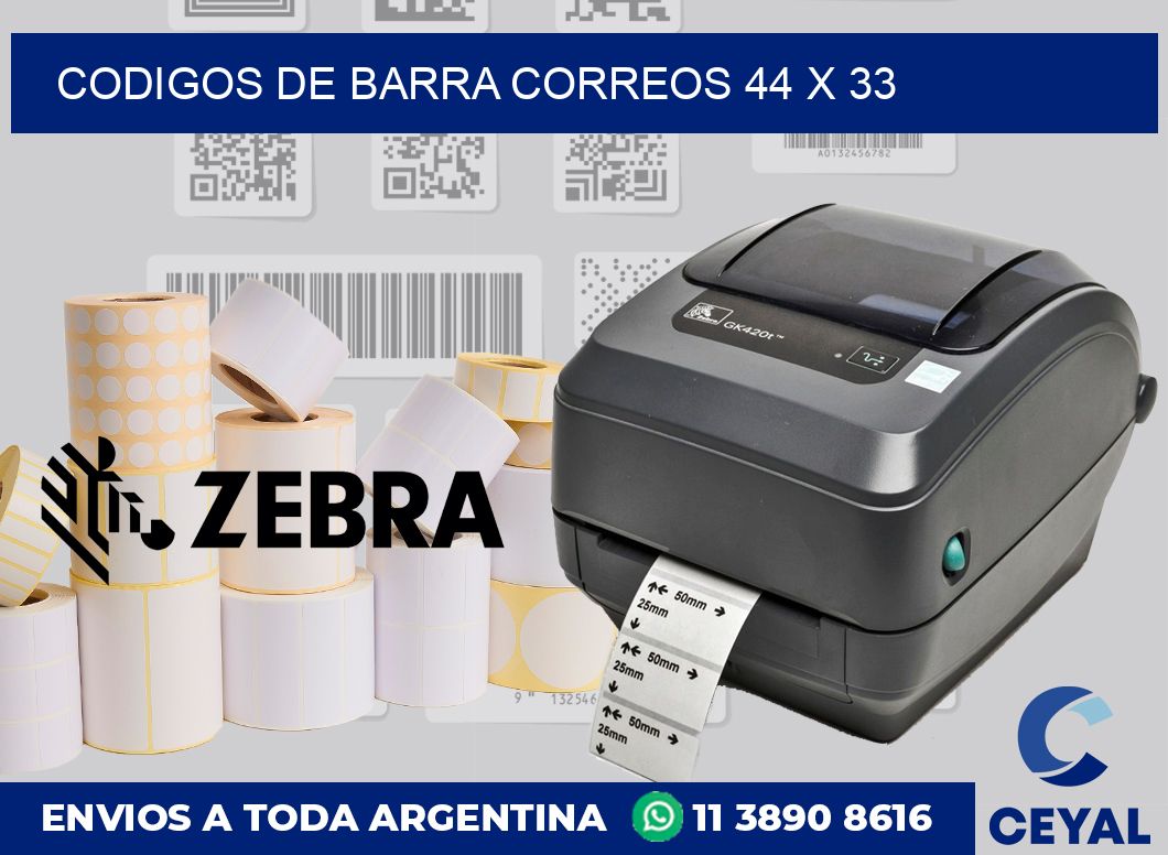 Codigos de barra correos 44 x 33