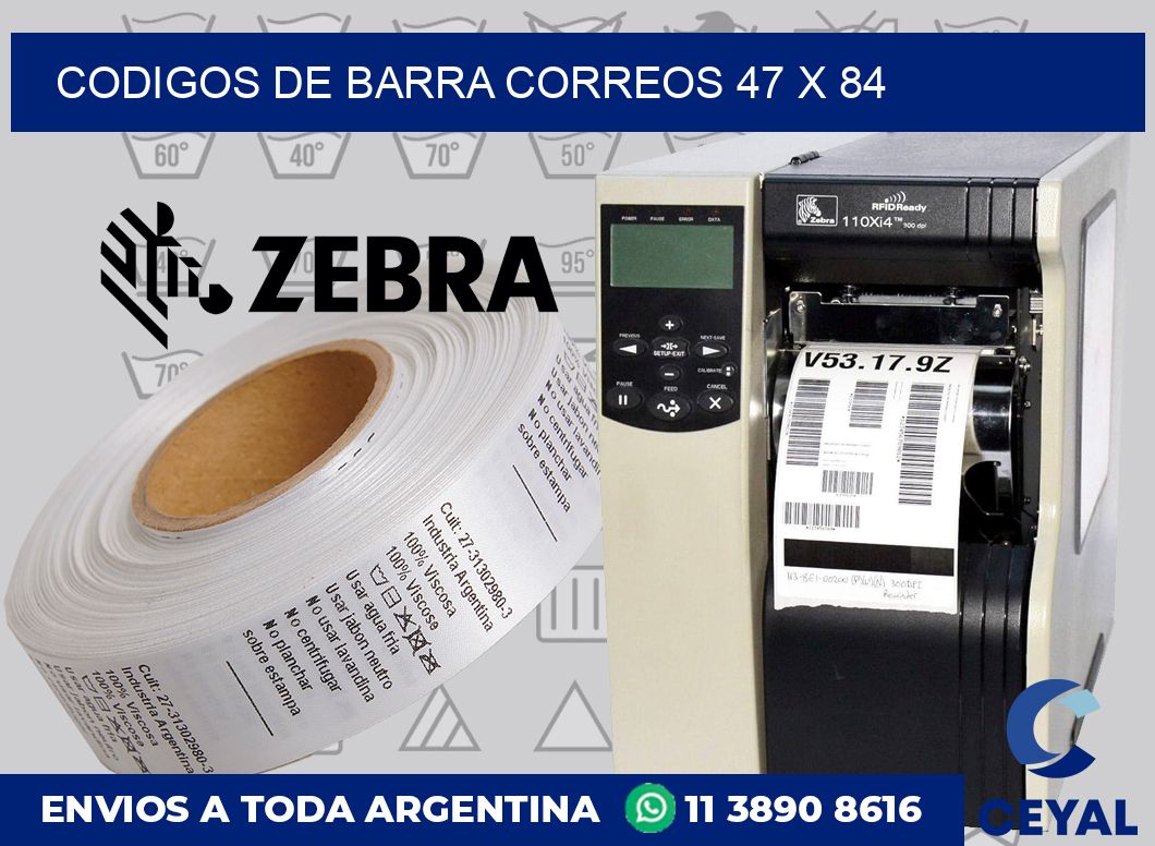 Codigos de barra correos 47 x 84