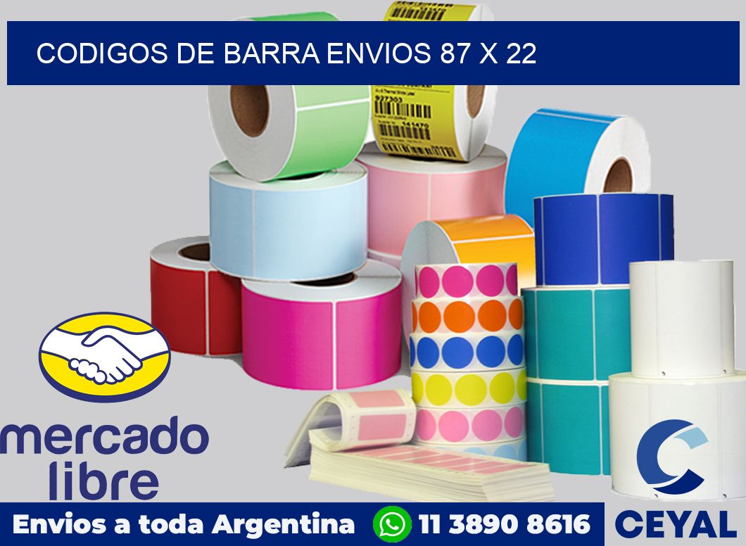 Codigos de barra envios 87 x 22