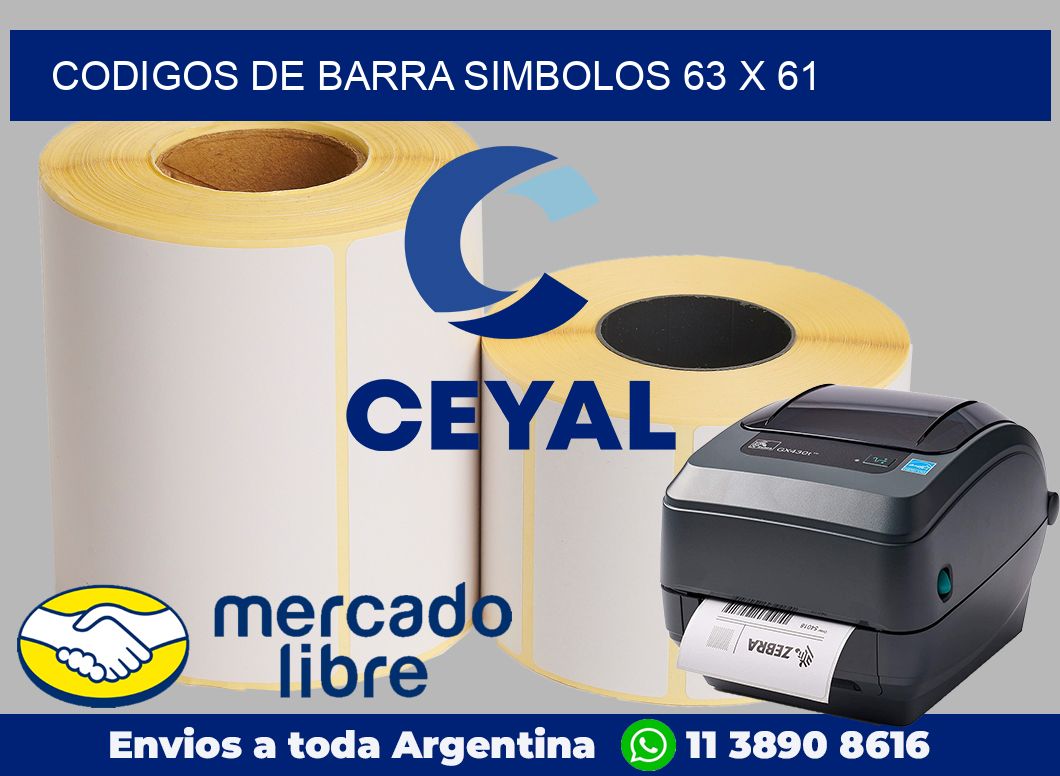 Codigos de barra simbolos 63 x 61