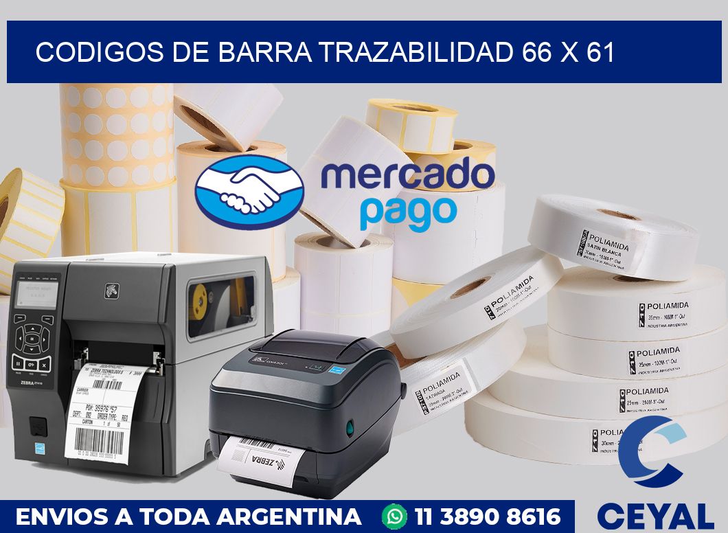 Codigos de barra trazabilidad 66 x 61