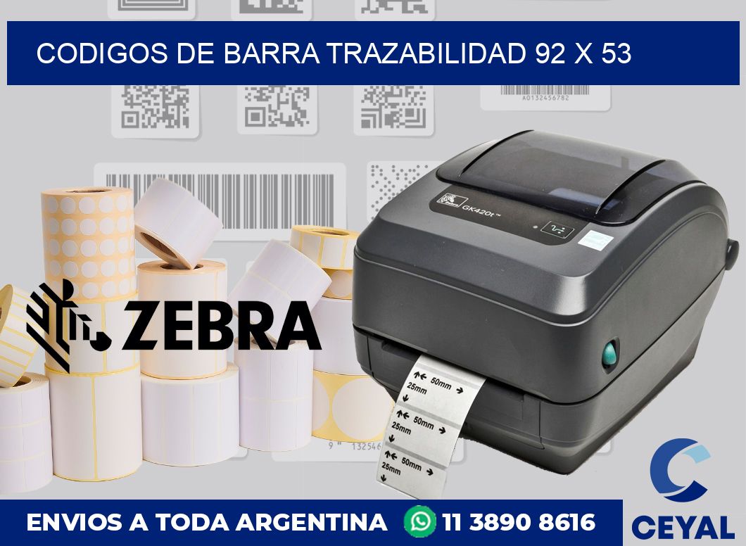 Codigos de barra trazabilidad 92 x 53