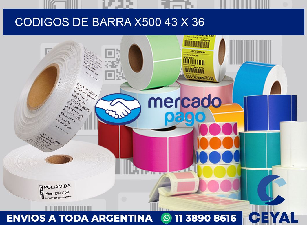 Codigos de barra x500 43 x 36
