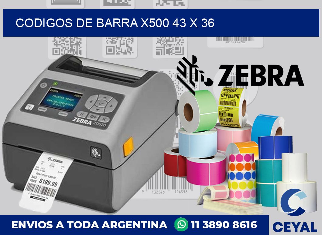 Codigos de barra x500 43 x 36