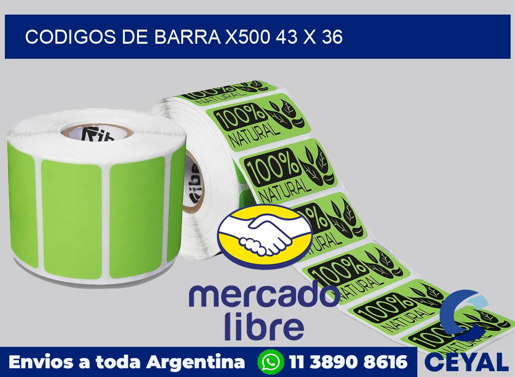 Codigos de barra x500 43 x 36