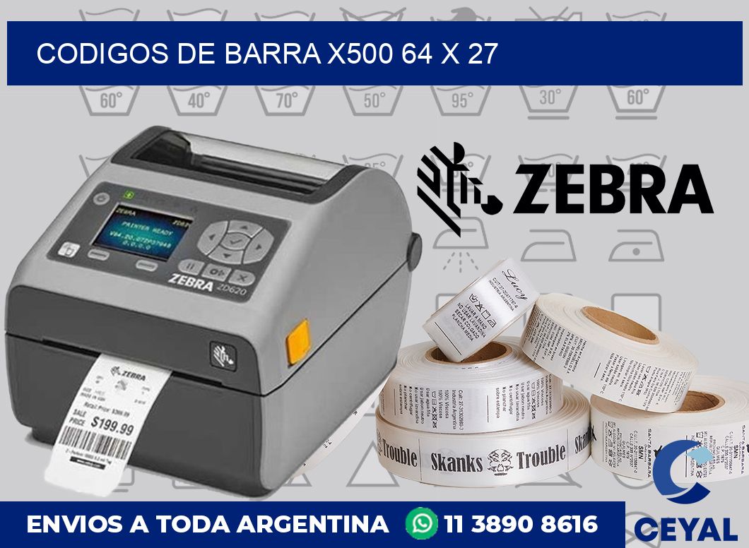 Codigos de barra x500 64 x 27