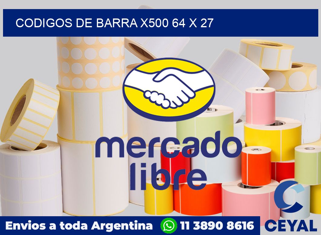 Codigos de barra x500 64 x 27