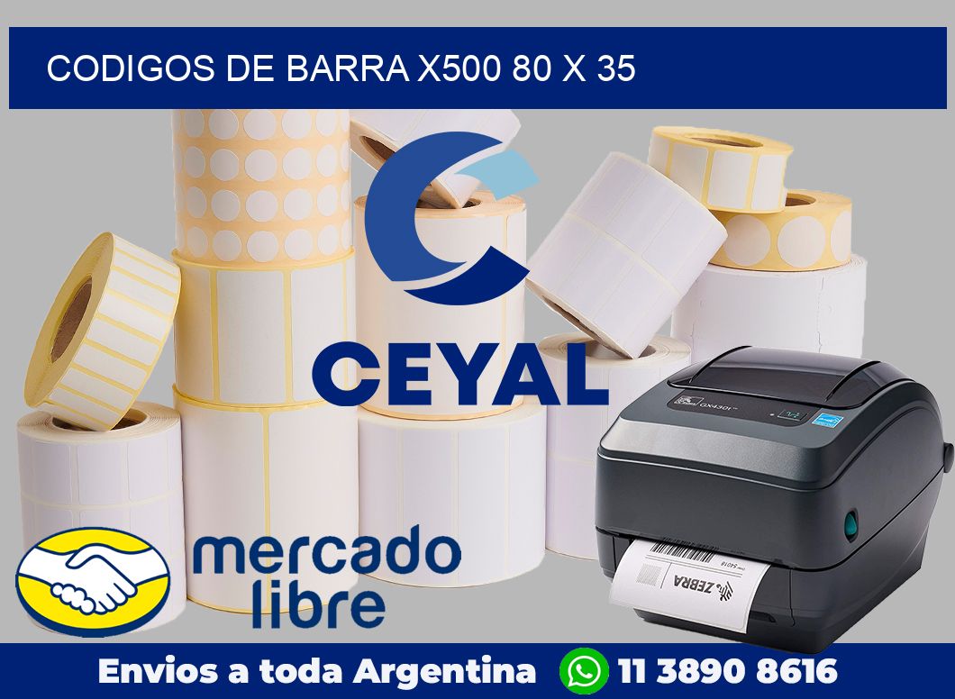 Codigos de barra x500 80 x 35