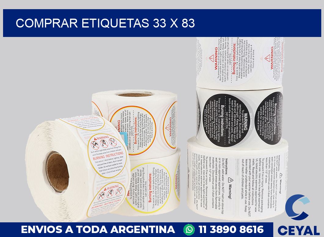 Comprar etiquetas 33 x 83