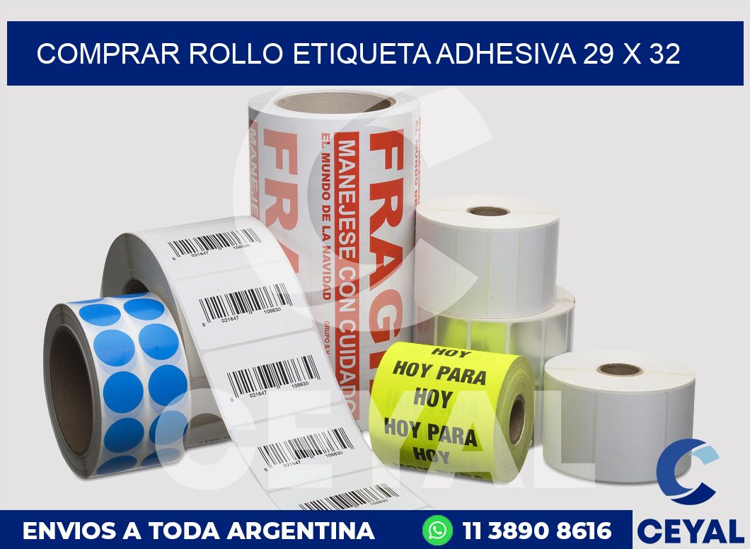 Comprar rollo etiqueta adhesiva 29 x 32