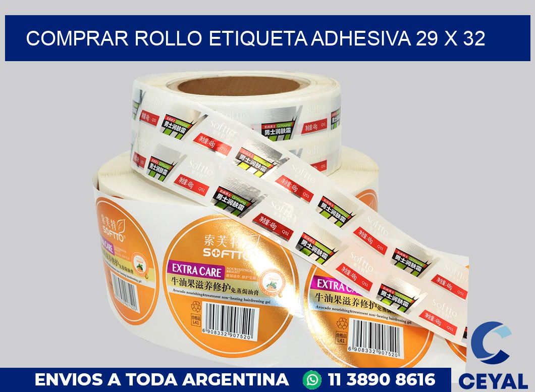 Comprar rollo etiqueta adhesiva 29 x 32
