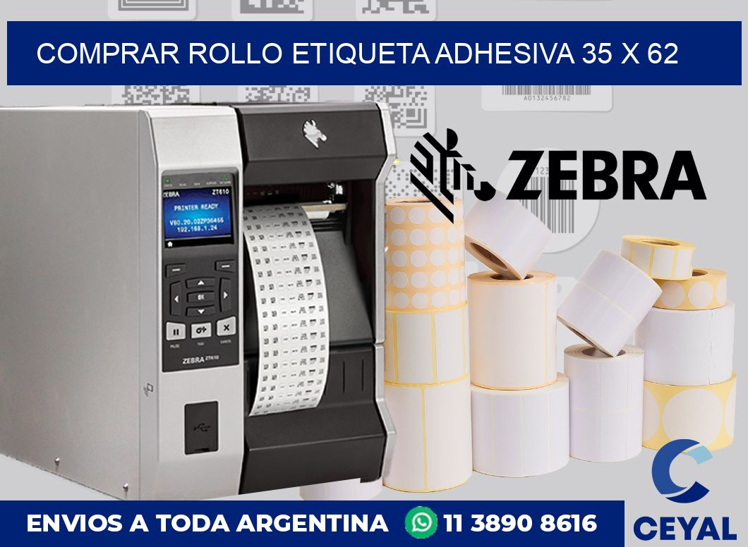 Comprar rollo etiqueta adhesiva 35 x 62