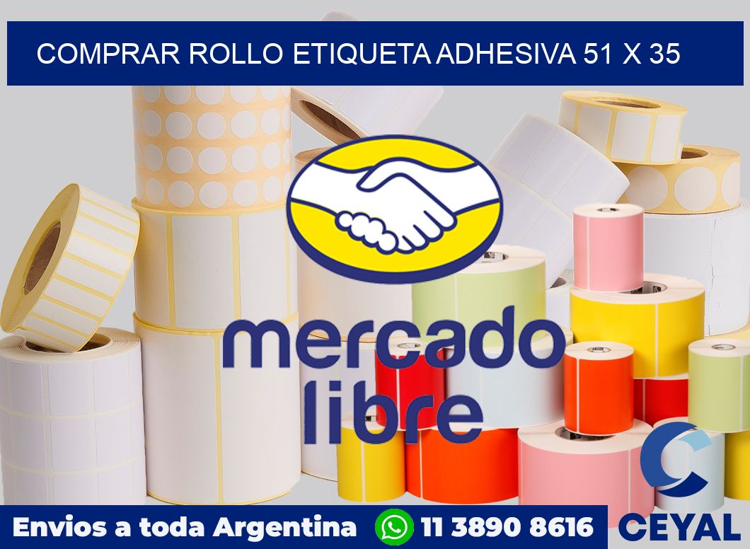 Comprar rollo etiqueta adhesiva 51 x 35