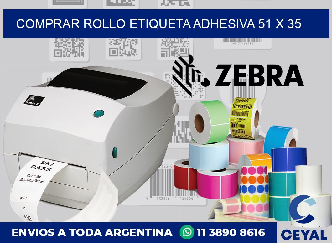 Comprar rollo etiqueta adhesiva 51 x 35