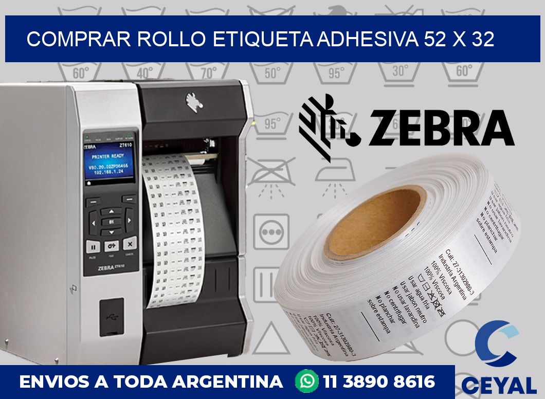 Comprar rollo etiqueta adhesiva 52 x 32