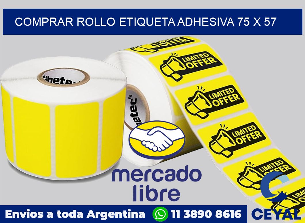 Comprar rollo etiqueta adhesiva 75 x 57