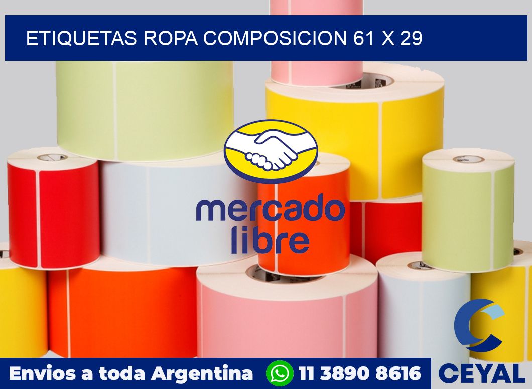 Etiquetas ropa composicion 61 x 29