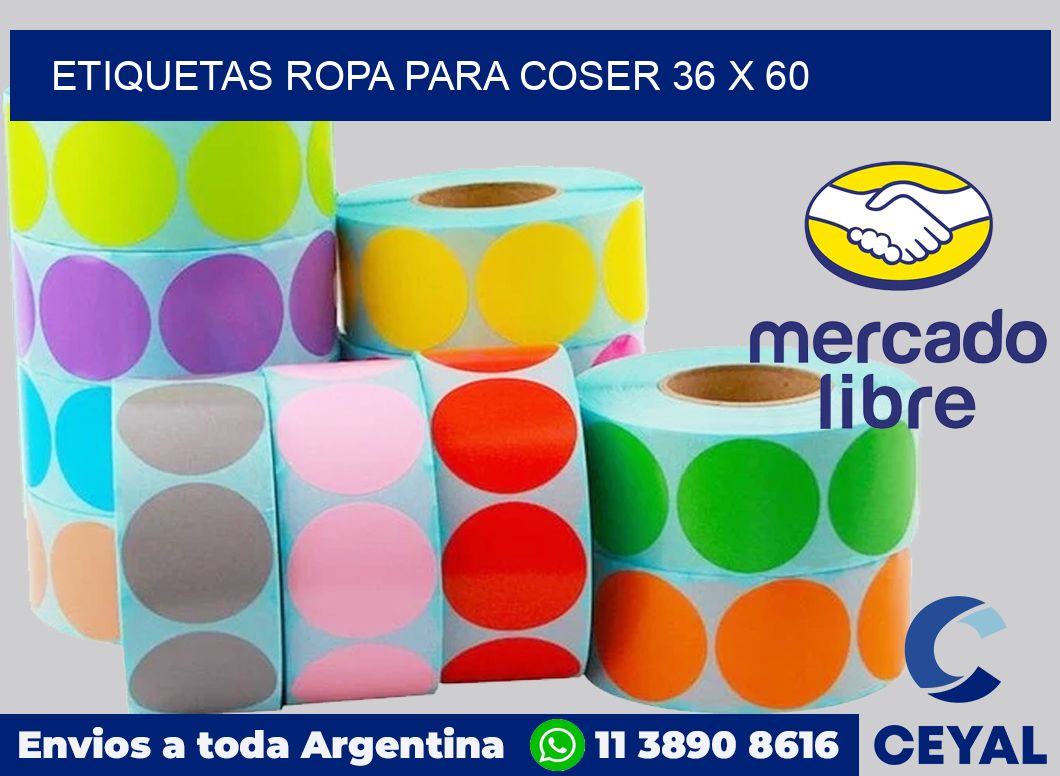 Etiquetas ropa para coser 36 x 60