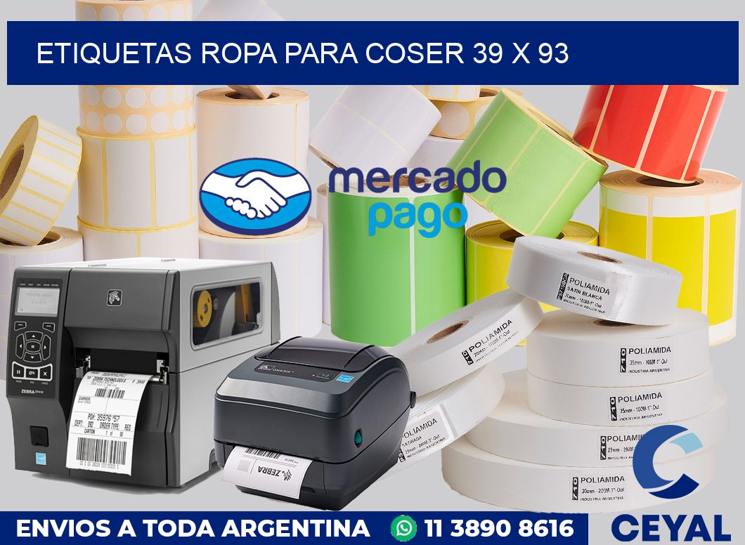 Etiquetas ropa para coser 39 x 93